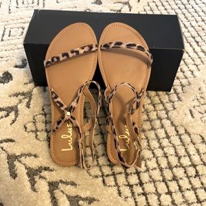 NIB Lulus Rika Camel Leopard Sandal Sz 7